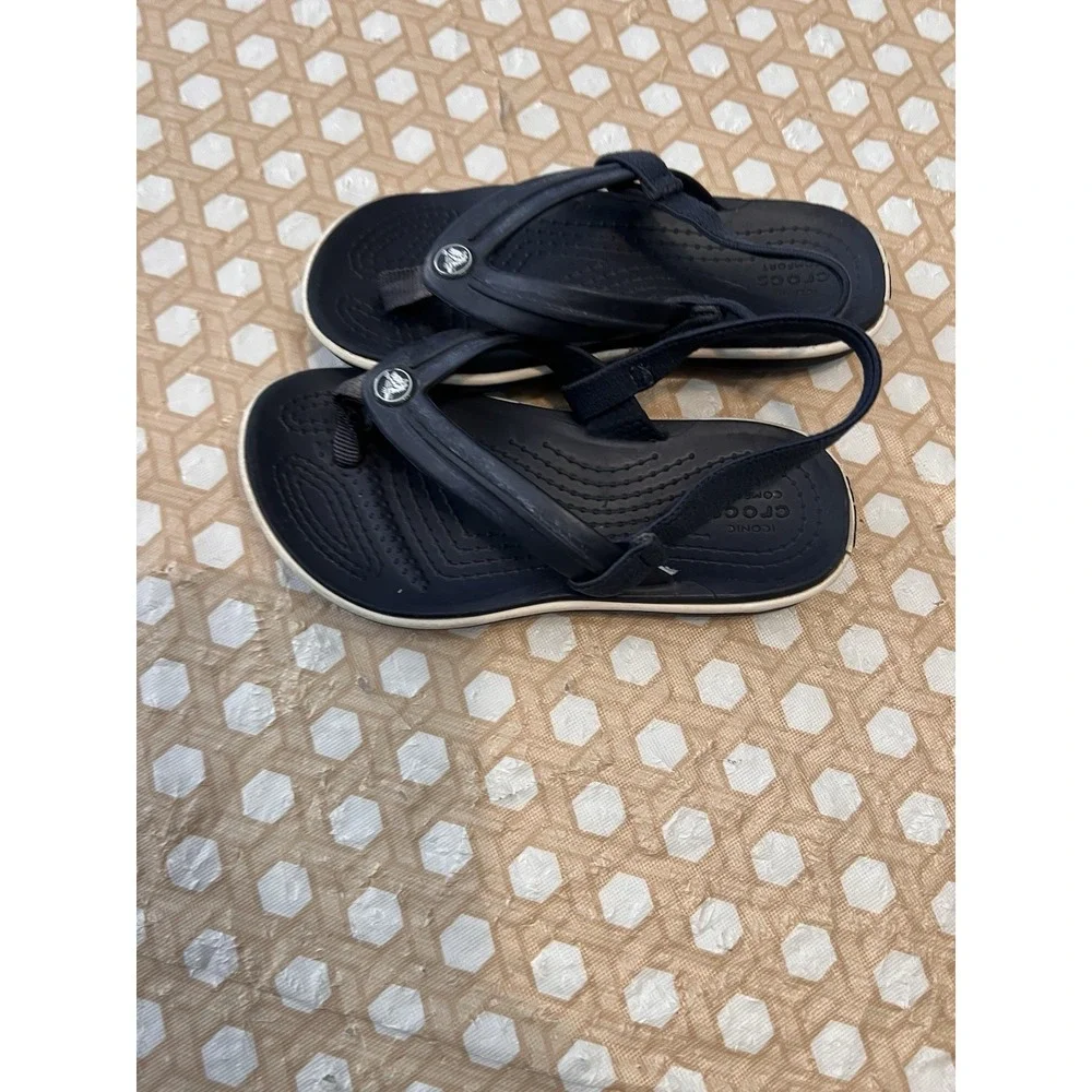 Crocs Shoes Kids Size C9 Blue Thong Sandals Flip Flops